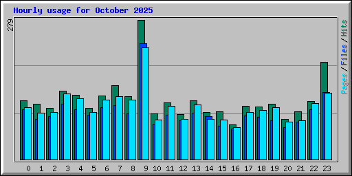 Hourly usage for October 2025