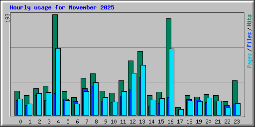 Hourly usage for November 2025